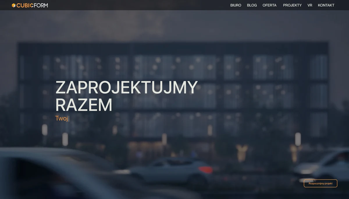 Strona główna Cubicform — podgląd projektu