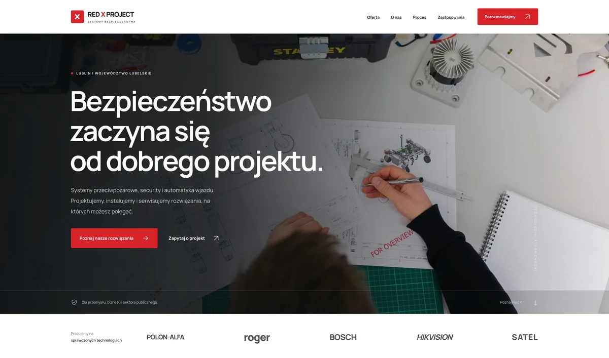 Strona główna Red X Project — podgląd projektu